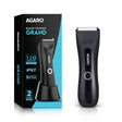 AGARO Grand Men Body Trimmer for Beard, Armpit, Chest, Pubic & legs, Skin Safe Technology, Self - Sharpening Ceramic Blades, Type C Fast Charging, 120 Min Usage, Waterproof (IPX7), Cordless, LED Light - Vamzn#