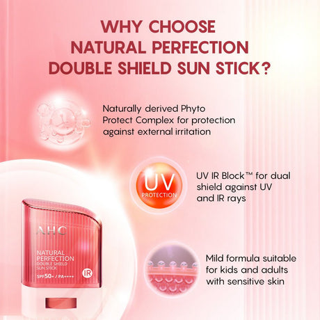 AHC Natural Perfection Double Shield Sun Stick With SPF 50+ & PA++++ - Korean Skincare - Vamzn#