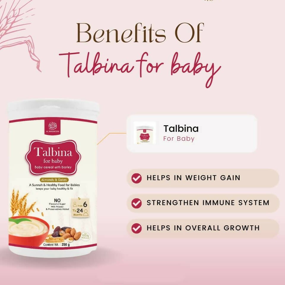 Al Masnoon Talbina For Baby with Almonds & Dates 6 to 24 Months - Vamzn#