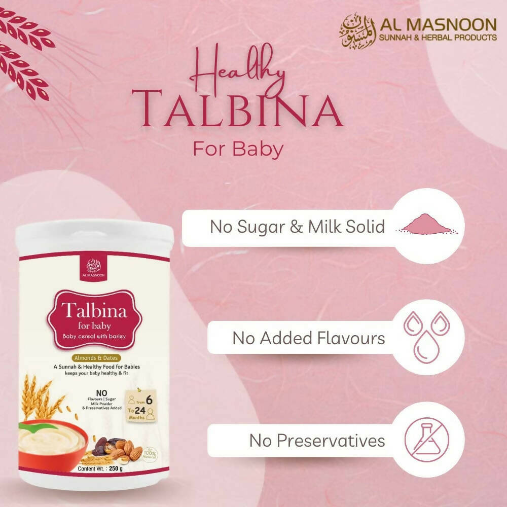 Al Masnoon Talbina For Baby with Almonds & Dates 6 to 24 Months - Vamzn#