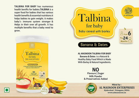 Al Masnoon Talbina For Baby with Banana & Dates 6 to 24 Months - Vamzn#