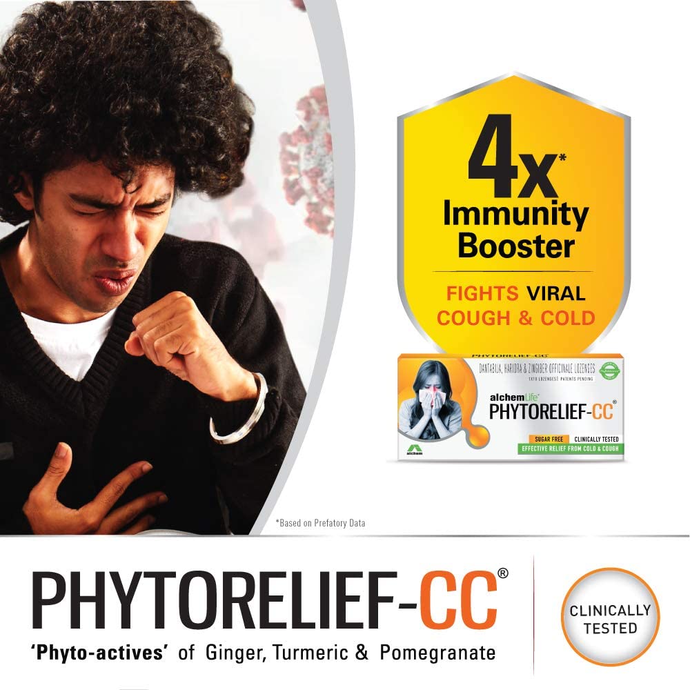 Alchem Life PhytoRelief CC® | Natural Immunity Booster. Fights Viral Cough, Cold & Sore throat | Pack of 1 - Vamzn#