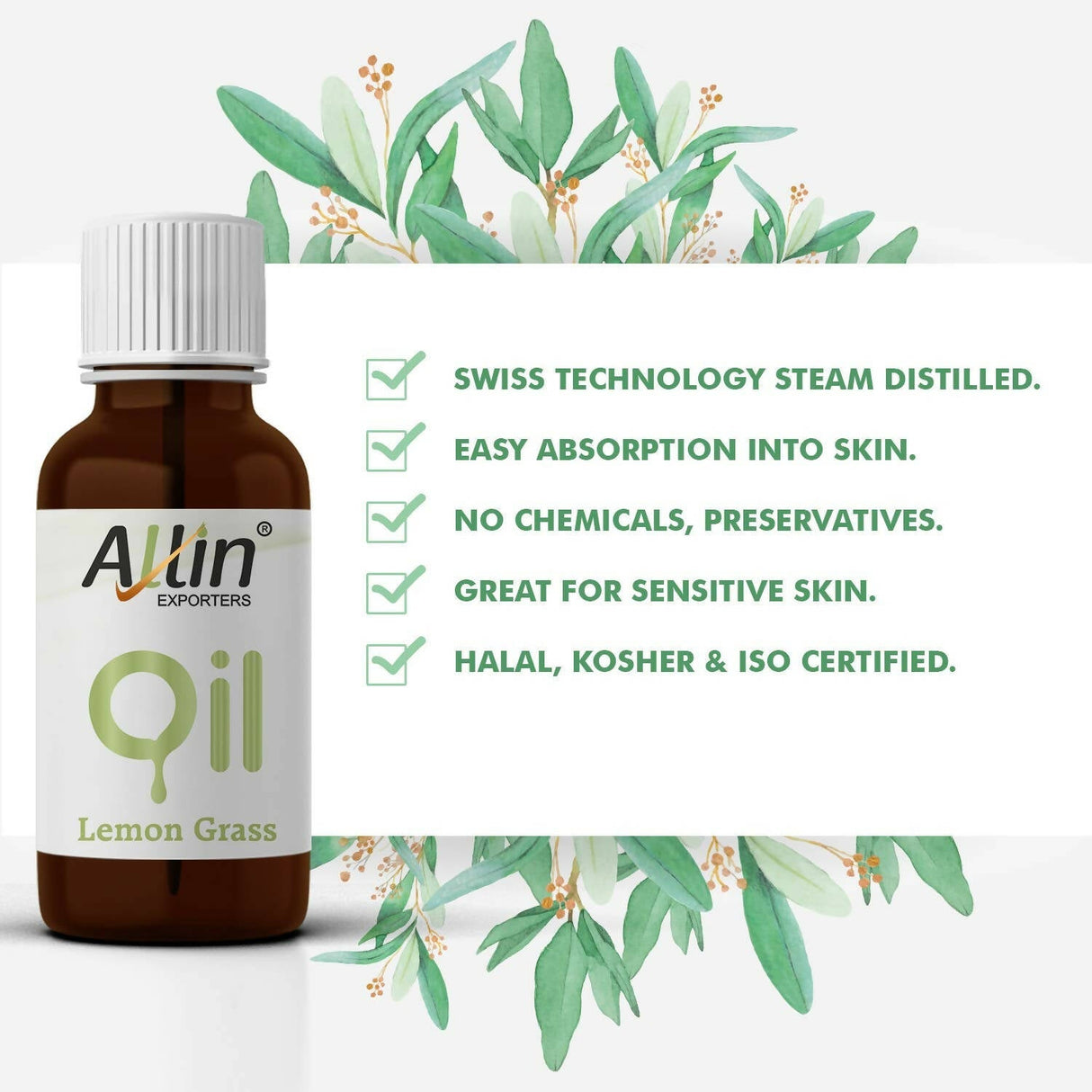 Allin Exporters Lemon Grass Essential Oil - Vamzn#