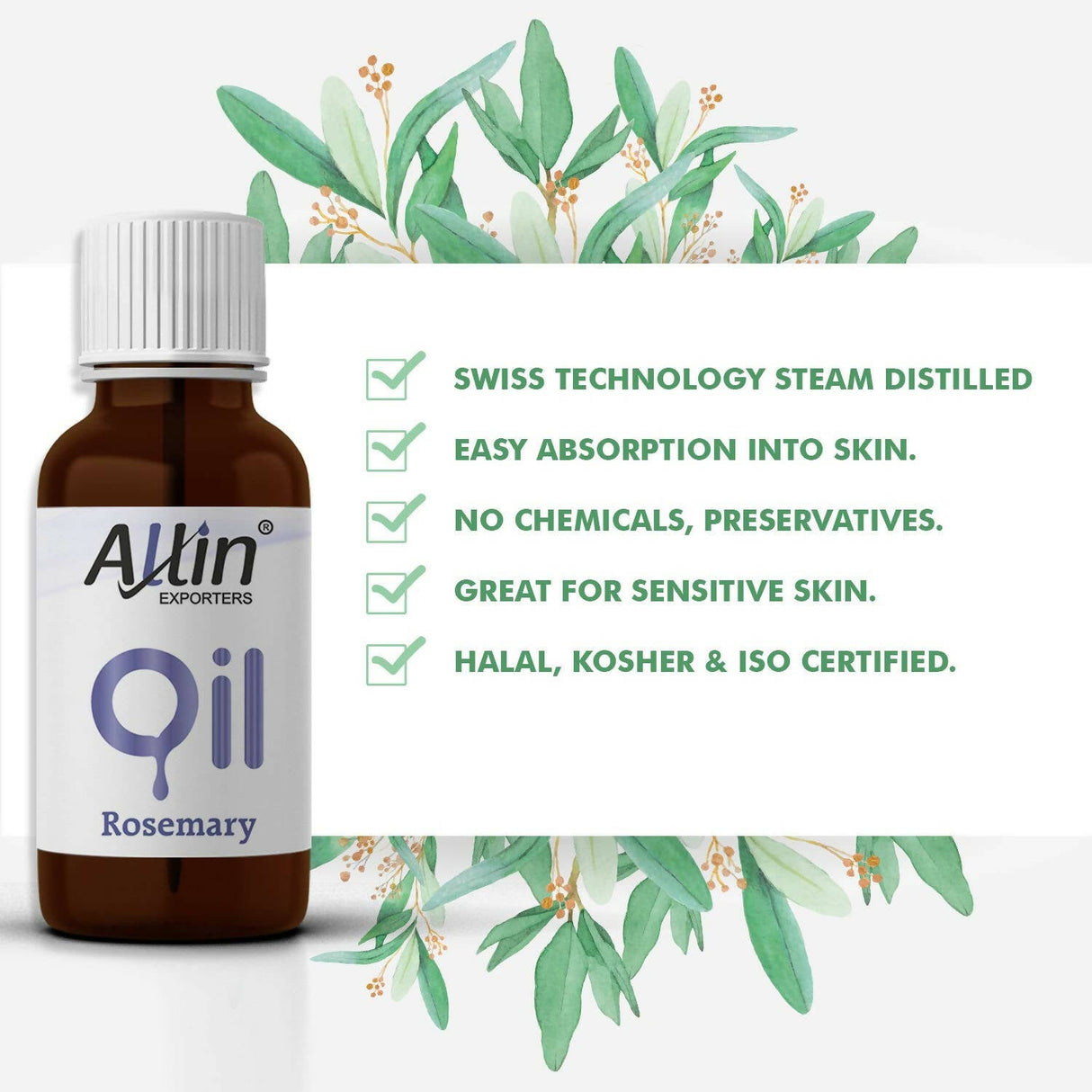 Allin Exporters Rosemary Essential Oil for Hair & Skin - Vamzn#