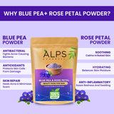 Alps Goodness 100% Natural Blue Pea & Rose Petal Beauty Mask For Skin - Vamzn#