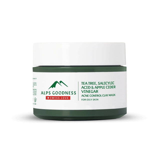 Alps Goodness Acne Control French Green Clay Mask For Oily Skin With Tea Tree, Salicylic Acid & Apple Cider Vinegar - Vamzn#