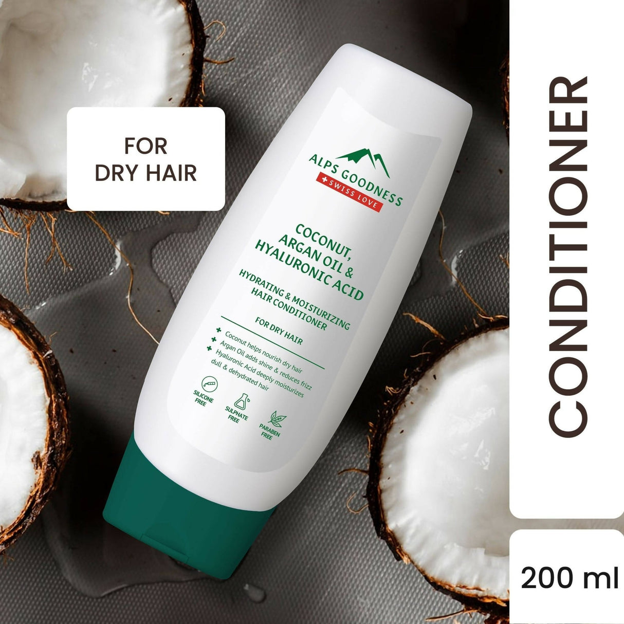 Alps Goodness Coconut, Argan Oil & Hyaluronic Acid Hydrating & Moisturizing Conditioner - Vamzn#