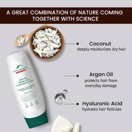 Alps Goodness Coconut, Argan Oil & Hyaluronic Acid Hydrating & Moisturizing Conditioner - Vamzn#