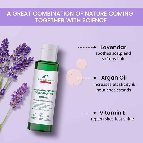 Alps Goodness Lavender, Argan Oil & Vitamin E Hair Oil - Vamzn#