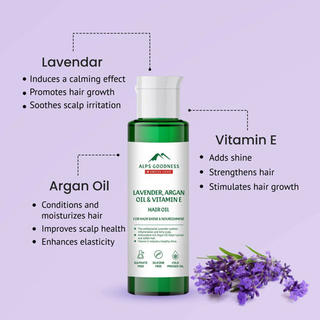 Alps Goodness Lavender, Argan Oil & Vitamin E Hair Oil - Vamzn#