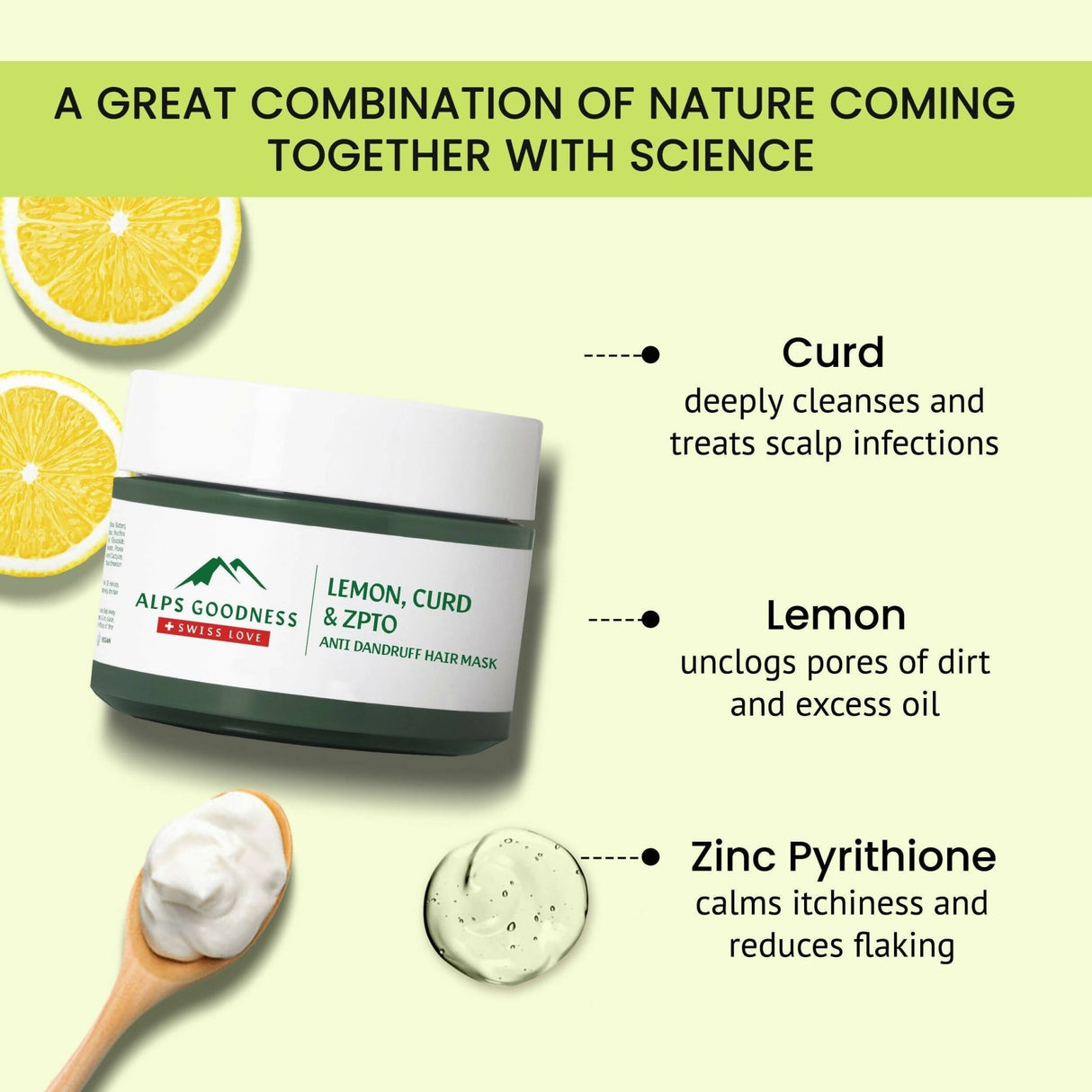 Alps Goodness Lemon, Curd & ZPTO Anti Dandruff Hair Mask - Vamzn#