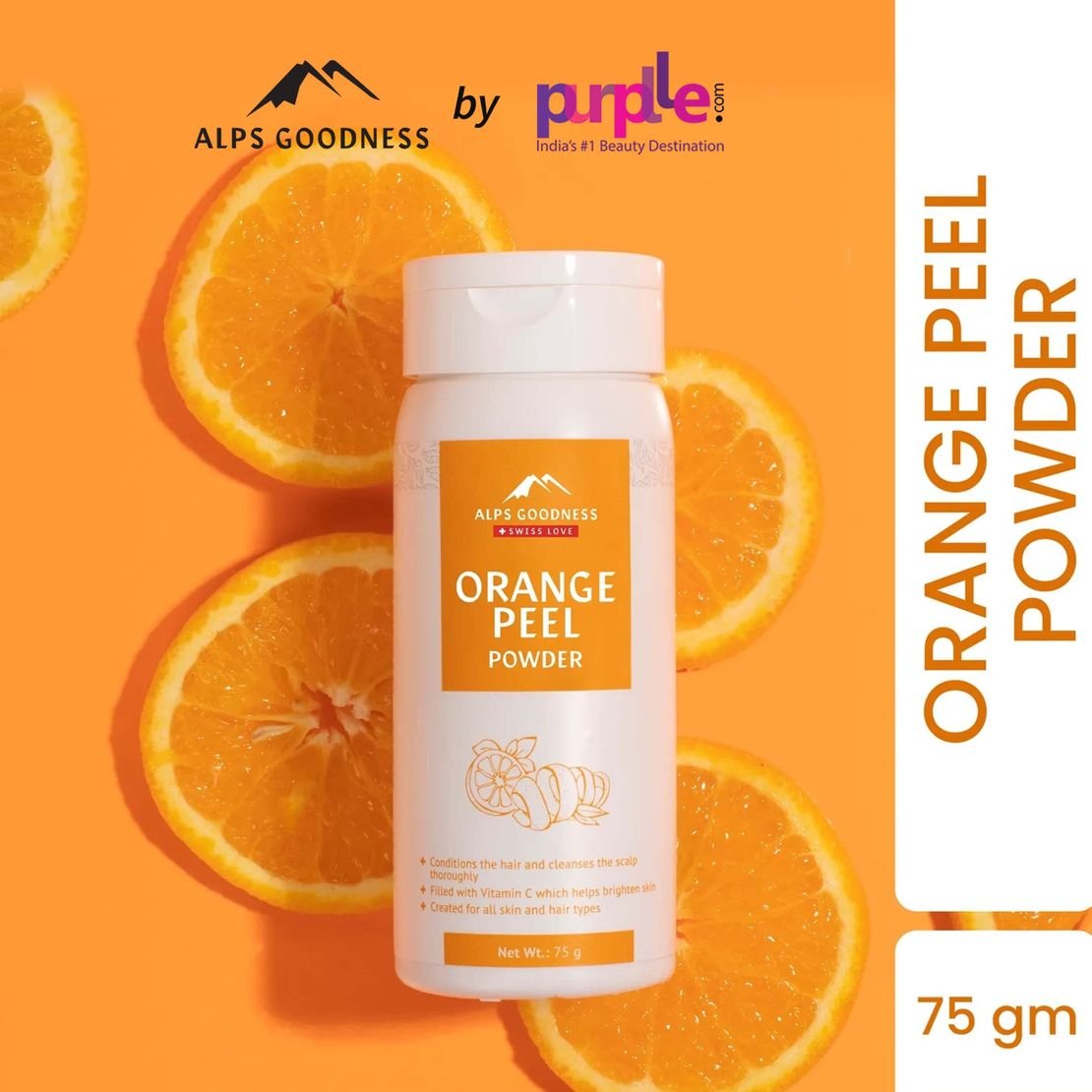 Alps Goodness Orange Peel Powder, for Hair Mask & Face Mask, Nourishes Hair Follicles, Glow Face - Vamzn#