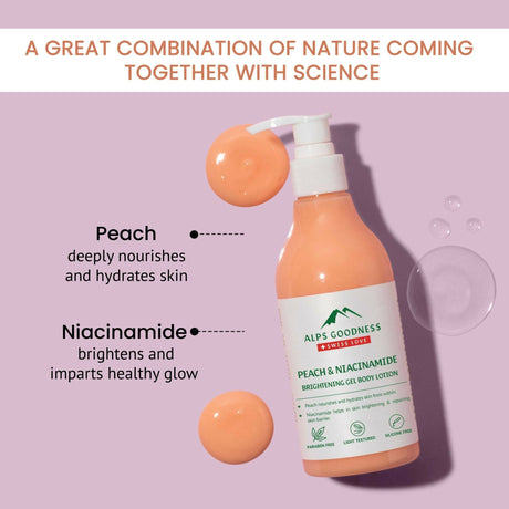 Alps Goodness Peach & Niacinamide Brightening Gel Body Lotion - Vamzn#