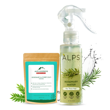 Alps Goodness Rosemary Hair Renewal Duo with Rosemary Water Spray and Rosemary & Curry Leaf Powder - Hair Growth Expert - Vamzn#