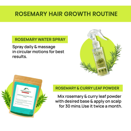 Alps Goodness Rosemary Hair Renewal Duo with Rosemary Water Spray and Rosemary & Curry Leaf Powder - Hair Growth Expert - Vamzn#