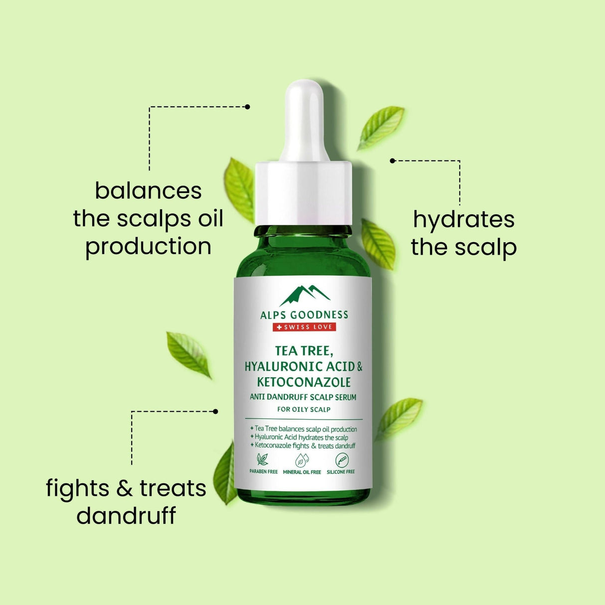 Alps Goodness Tea Tree, Hyaluronic Acid & Ketoconazole Anti Dandruff Scalp Serum - Vamzn#