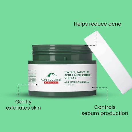 Alps Goodness Tea Tree, Salicylic Acid & Apple Cider Vinegar Acne Control Night Cream - Vamzn#