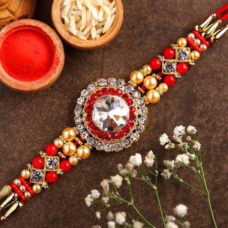 American Diamond Bling Rakhi And Kaju Katli Box - Vamzn#