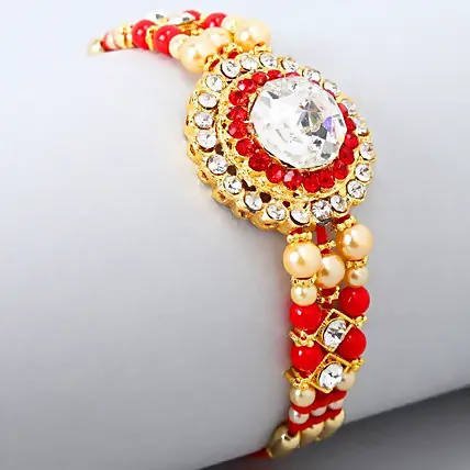 American Diamond Bling Rakhi And Kaju Katli Box - Vamzn#