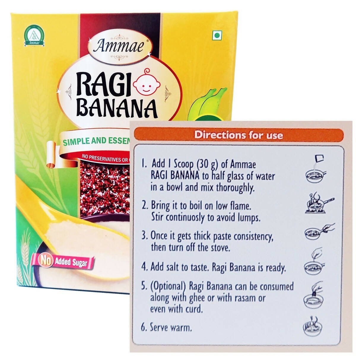 Ammae Sprouted Ragi with Raw Banana For Kids - Vamzn#