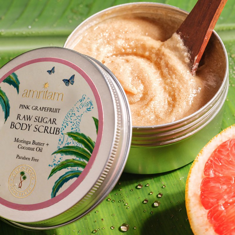 Amritam by Good Earth Pink Grapefruit Raw Sugar Body Scrub - Vamzn#