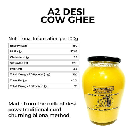 Anveshan A2 Desi Cow Ghee | Pure, Natural & Healthy Ghee | A2 Gir Cow Ghee - Vamzn#