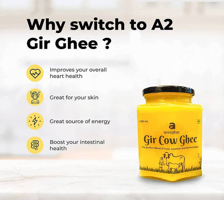 Anveshan Gir Cow Ghee | Vedic Bilona Method Ghee | Organic Ghee From Desi Cow Milk - Vamzn#