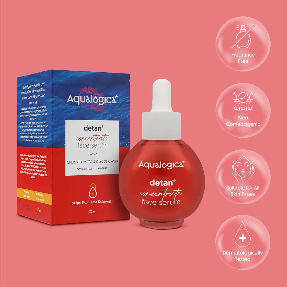 Aqualogica Detan+ Concentrate Face Serum With Cherry Tomato, Glycolic Acid & Hyaluronic Acid - Vamzn#