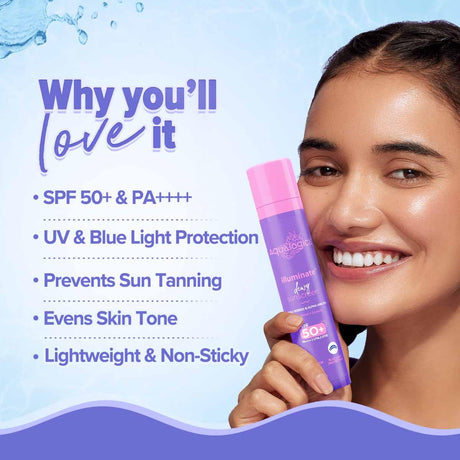 Aqualogica lluminate+ Dewy All Skin Type Sunscreen Spf 50+ Pa++++ With Wild Berries&Alpha Arbutin - 50 G Protection Against Uva/B&Blue Light Protection Fragrance - Free For Luminous&Sun Protected Skin - Vamzn#