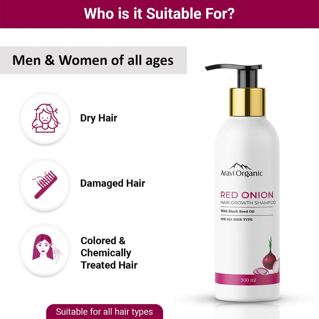 Aravi Organic Onion Hair Shampoo for Hair Growth and Hair Fall Control - Vamzn#