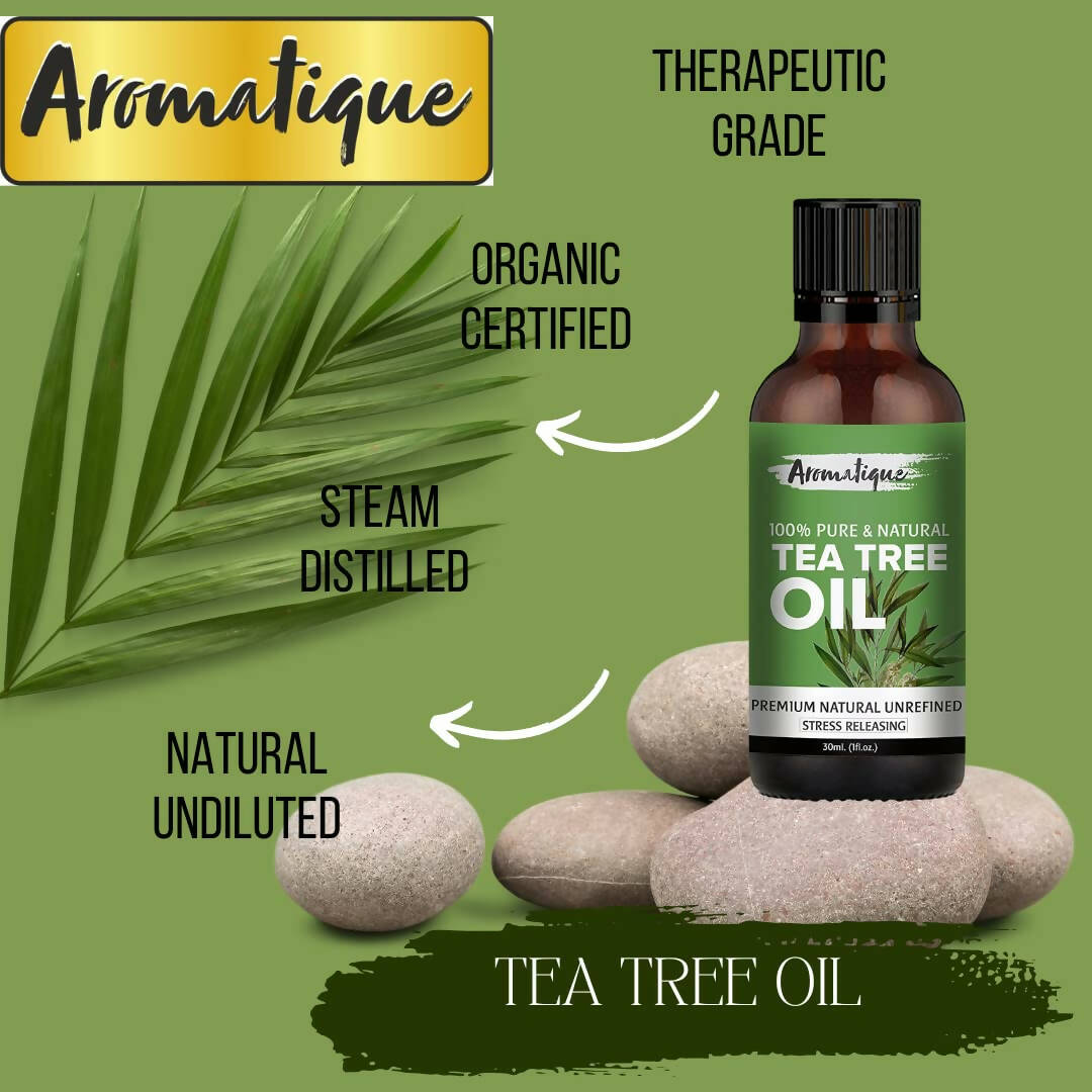 Aromatique Tea Tree Essential Oil for Skin Acne, Hair - Vamzn#