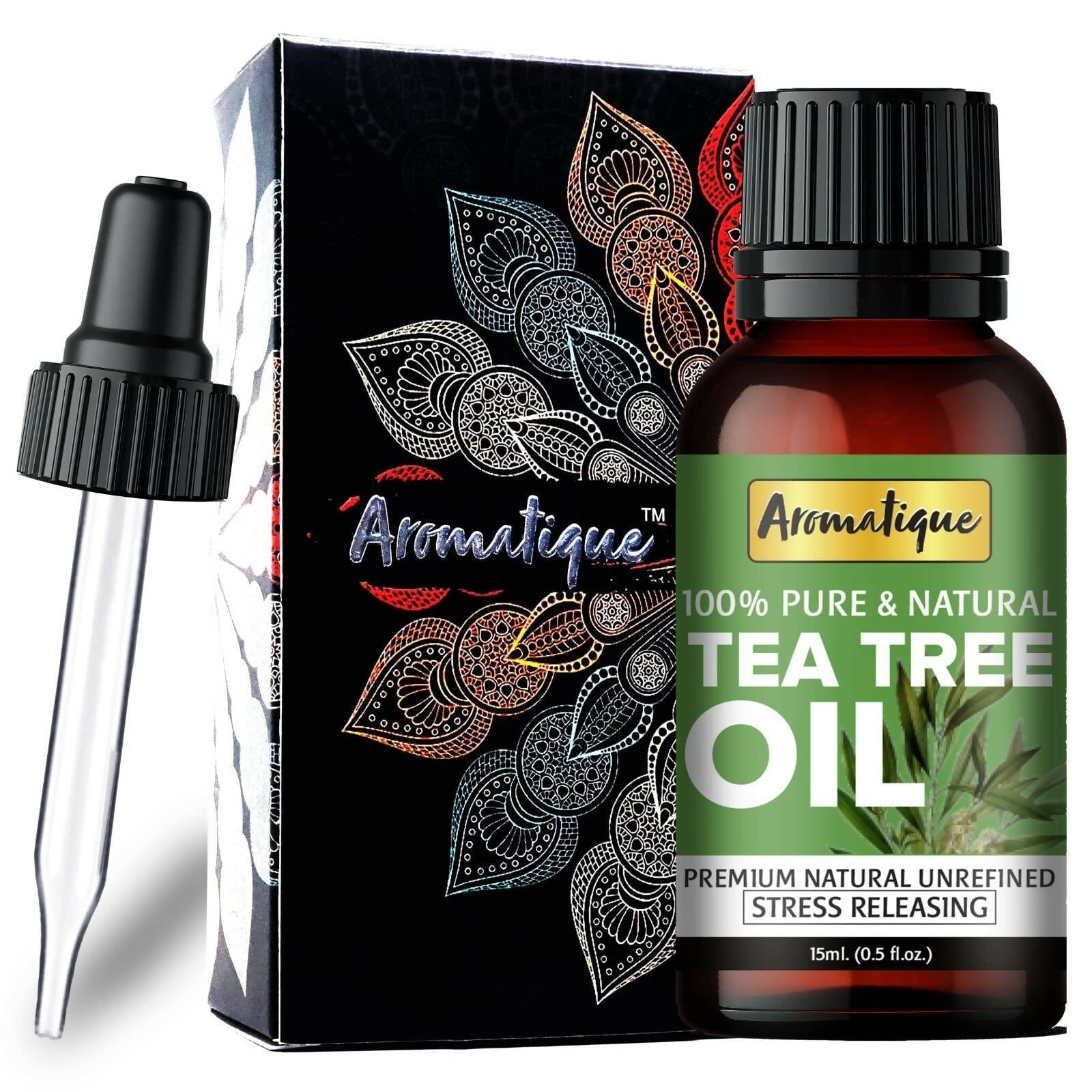 Aromatique Tea Tree Essential Oil for Skin Acne, Hair - Vamzn#