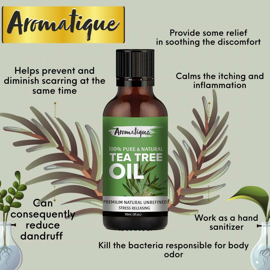 Aromatique Tea Tree Essential Oil for Skin Acne, Hair - Vamzn#