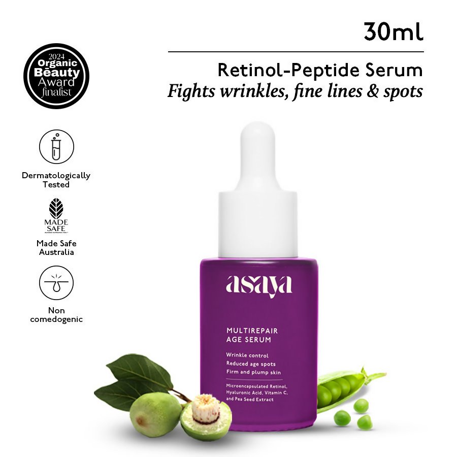 Asaya 0.2% Retinol Peptide Night Serum, Beginner Friendly Anti Aging Face Serum With Vit C - Vamzn#