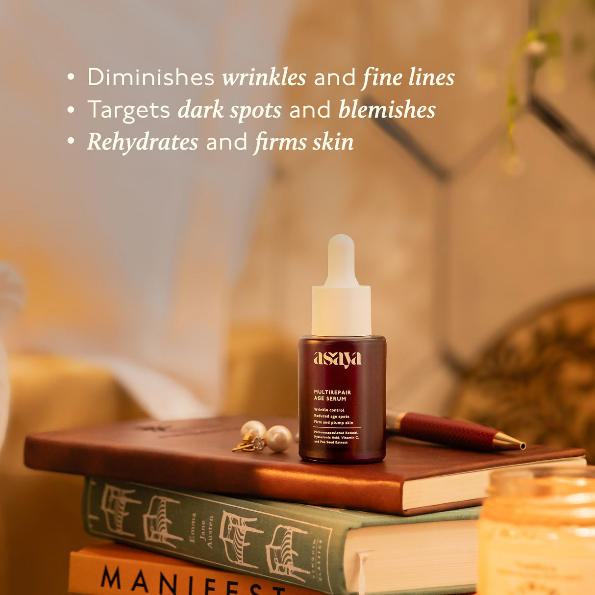 Asaya 0.2% Retinol Peptide Night Serum, Beginner Friendly Anti Aging Face Serum With Vit C - Vamzn#
