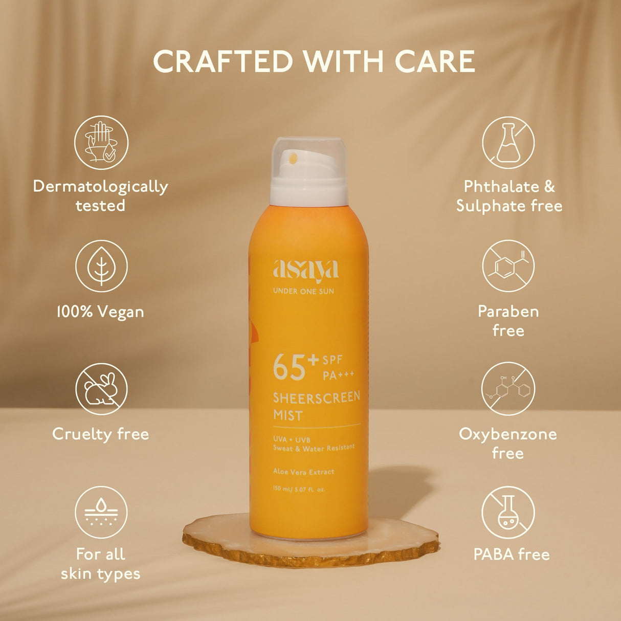 Asaya Broadspectrum Sunscreen Spray SPF 50+, Waterproof Spray Sunscreen For Face & Body - Vamzn#