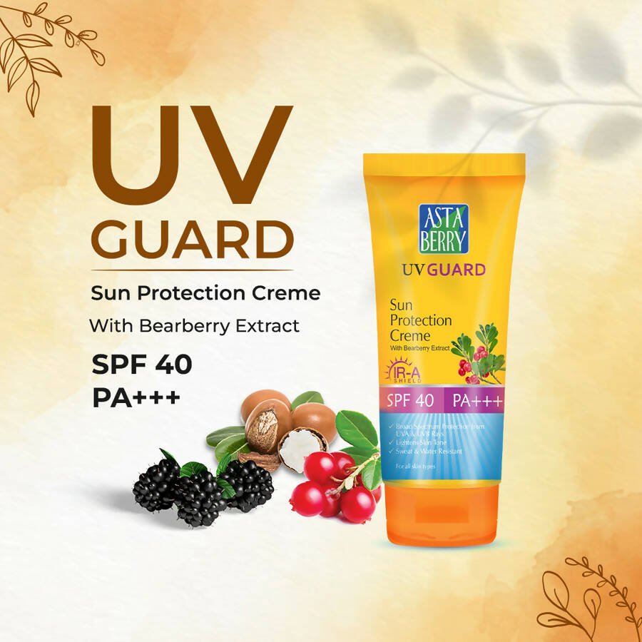 Astaberry UV Guard Sun Protection Crème SPF 40 - Bearberry Extract - Vamzn#