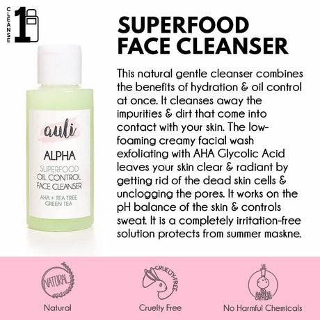 Auli Alpha Super Food Oil Control Face Cleanser - Vamzn#