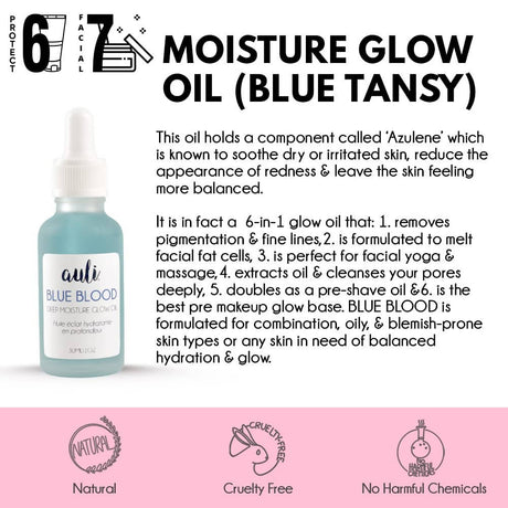 Auli Blue Blood Moisture Glow Oil (Blue Tansy) - Vamzn#
