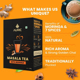 Auric Kadak Moringa Masala Tea - Black Tea from Assam & Darjeeling with Real Spices (Cardamom, Ginger, Black Pepper) - Vamzn#