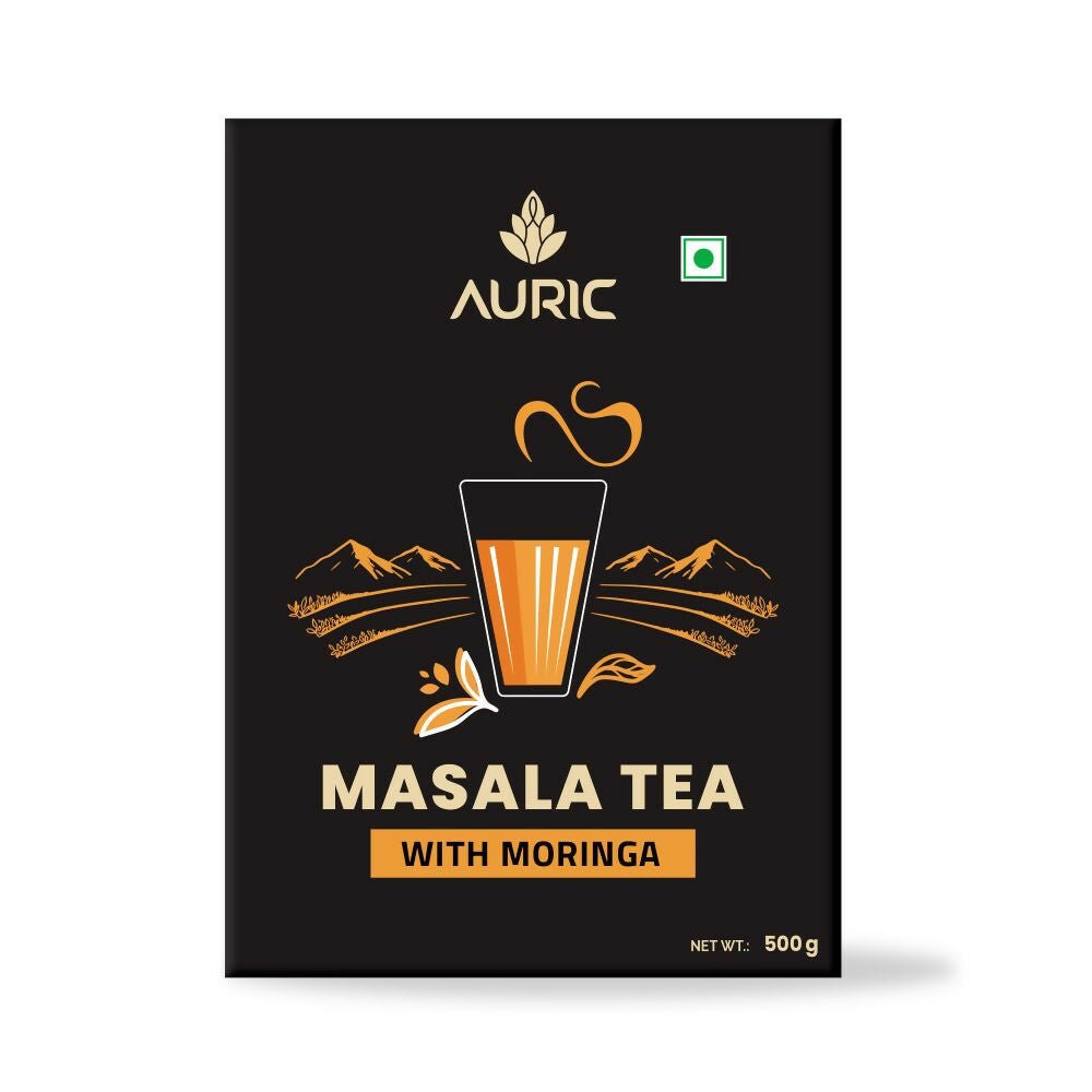 Auric Kadak Moringa Masala Tea - Black Tea from Assam & Darjeeling with Real Spices (Cardamom, Ginger, Black Pepper) - Vamzn#