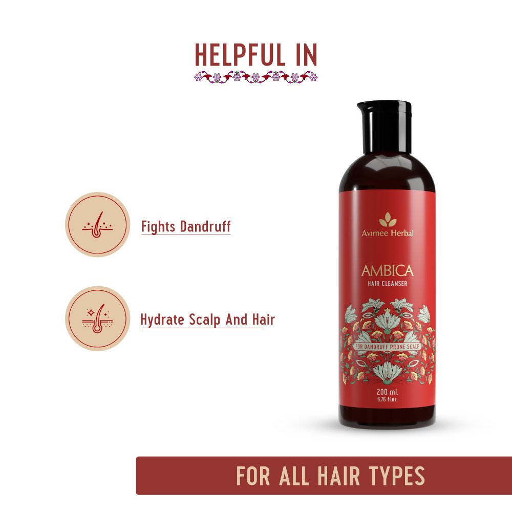 Avimee Herbal Ambica Hair Cleanser Fights Dandruff & Moisturizes Scalp Naturally, With Aloe Vera, Apple Cider Vinegar, Tea Tree, Neem Oil - Vamzn#