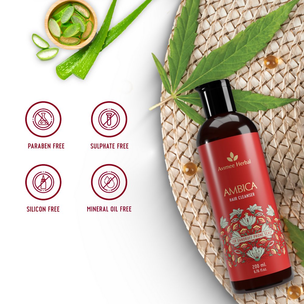 Avimee Herbal Ambica Hair Cleanser Fights Dandruff & Moisturizes Scalp Naturally, With Aloe Vera, Apple Cider Vinegar, Tea Tree, Neem Oil - Vamzn#