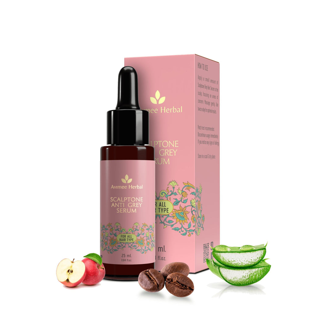 Avimee Herbal Anti Grey Hair Combo - Keshkrishna Hair Oil And Scalptone Grey Hair Serum, Restores Natural Color - Vamzn#