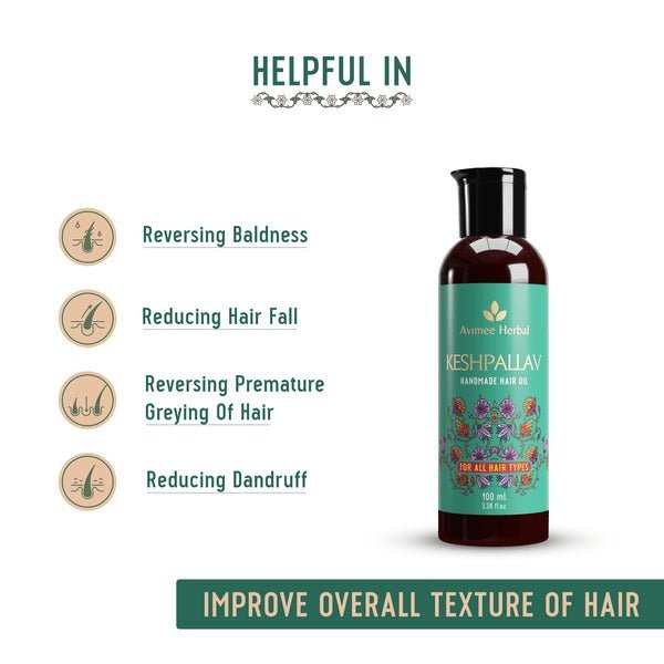 Avimee Herbal Keshpallav Hair Oil & Hairtone PV 1 Handmade Scalp Spray Combo With Rosemary, Amla, Methi & Bhringraj - Vamzn#