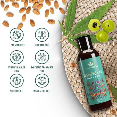 Avimee Herbal Keshpallav Hair Oil & Hairtone PV 1 Handmade Scalp Spray Combo With Rosemary, Amla, Methi & Bhringraj - Vamzn#