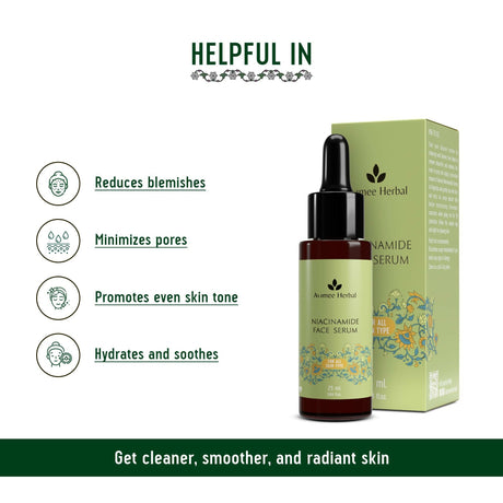 Avimee Herbal Niacinamide Face Serum For Acne Marks, Blemishes & Oil Balancing with Zinc - Vamzn#