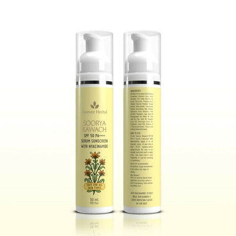Avimee Herbal Soorya Kawach SPF 50 PA++++ Niacinamide Serum Sunscreen - Vamzn#