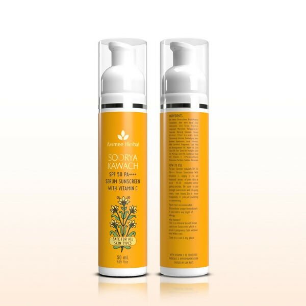 Avimee Herbal Soorya Kawach SPF 50 PA++++ Vitamin C Serum Sunscreen - Vamzn#