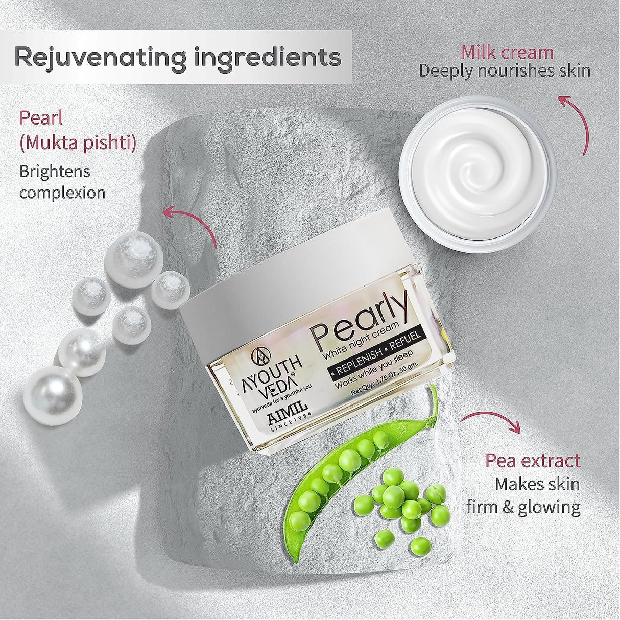 Ayouthveda Pearly White Night Cream - Vamzn#